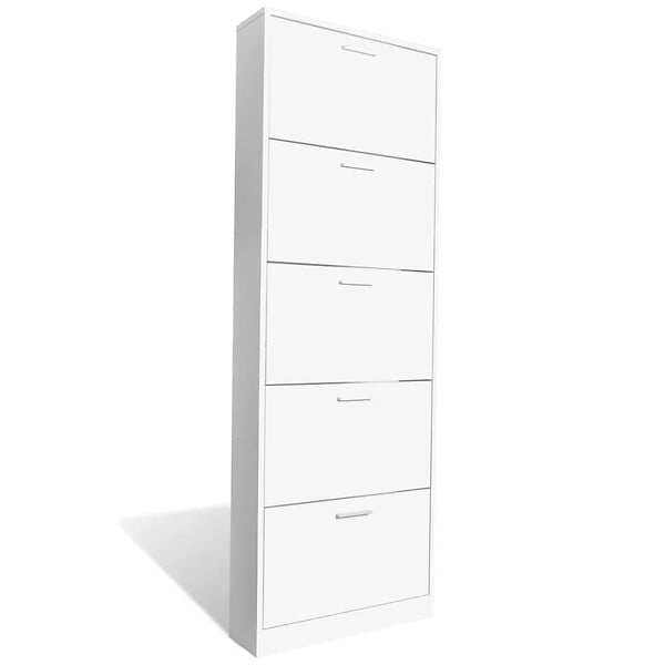 VIDAXL - vidaXL Meuble à  chaussures en bois avec 5 compartiments Blanc - large