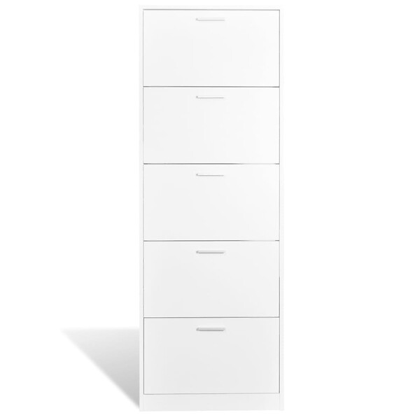 VIDAXL - vidaXL Meuble à  chaussures en bois avec 5 compartiments Blanc - large