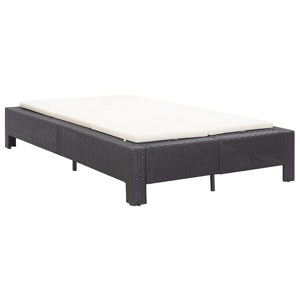 VIDAXL - vidaXL Transat à 2 places avec coussin Noir Résine tressée - large