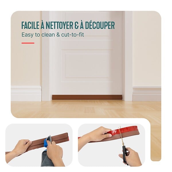 VOUNOT - Bas de porte isolant coupe froid 100 cm marron - large