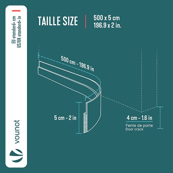 VOUNOT - Bas de porte isolant coupe froid 500 cm marron - large