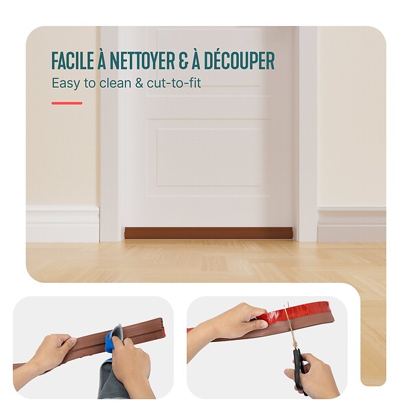 VOUNOT - Bas de porte isolant coupe froid 300 cm marron - large