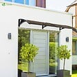 VOUNOT - Auvent de porte marquise 200x80 cm en Polycarbonate anti UV Marron - vignette