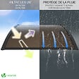 VOUNOT - Auvent de porte marquise 100x80 cm en Polycarbonate anti UV Marron - vignette