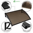 VOUNOT - Auvent de porte marquise 100x80 cm en Polycarbonate anti UV Marron - vignette