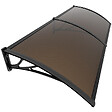 VOUNOT - Auvent de porte marquise 200x80 cm en Polycarbonate anti UV Marron - vignette