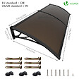 VOUNOT - Auvent de porte marquise 200x80 cm en Polycarbonate anti UV Marron - vignette