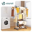 VOUNOT - Sechoir a linge etendoir 4 niveaux 126x63x170cm gris-blanc - vignette