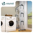 VOUNOT - Sechoir a linge etendoir 4 niveaux 126x63x170cm gris-blanc - vignette