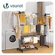 VOUNOT - Sechoir a linge etendoir extensible 4 Niveaux 190x64x170cm noir-gris - vignette