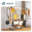 VOUNOT - Sechoir a linge etendoir extensible 4 Niveaux 190x64x170cm gris-blanc - vignette