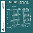 VOUNOT - Sechoir a linge etendoir extensible 4 Niveaux 190x64x170cm gris-blanc - vignette