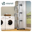 VOUNOT - Sechoir a linge etendoir extensible 4 Niveaux 190x64x170cm gris-blanc - vignette