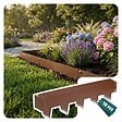 VOUNOT - Lot de 10 Bordures de jardin acier galvanise avec pointes ancrages 106x18cm marron - vignette
