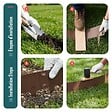 VOUNOT - Lot de 10 Bordures de jardin acier galvanise avec pointes ancrages 106x18cm marron - vignette