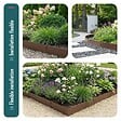 VOUNOT - Lot de 10 Bordures de jardin acier galvanise avec pointes ancrages 106x18cm marron - vignette