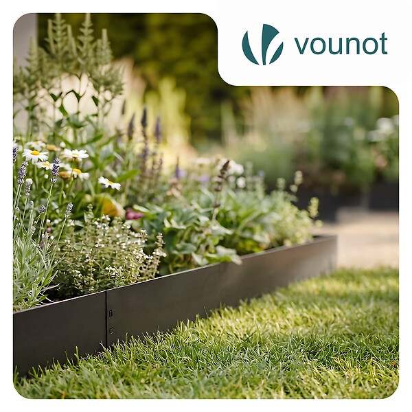 VOUNOT - Lot de 20 Bordure de jardin en métal flexible 100x13cm noir - large