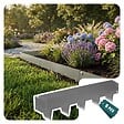 VOUNOT - Lot de 5 Bordures de jardin acier galvanise avec pointes ancrages 106x18cm gris - vignette