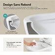 EMKE - EMKE WC Suspendu Design en D – 49 × 37 × 37 cm, Céramique Blanche Brillante, Abattant Soft-Close, Chasse Directe - vignette