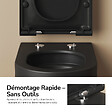 EMKE - EMKE WC Suspendu Sans Bride– Double Chasse 3,5/5 L, Design en D, Abattant Soft-Close, Céramique Noir Mat - vignette