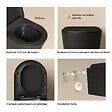 EMKE - EMKE WC Suspendu Sans Bride – Double Chasse 3,5/5 L, Abattant Frein de Chute, Céramique Noir Mat - vignette