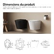 EMKE - EMKE WC Suspendu Sans Bride – Double Chasse 3,5/5 L, Abattant Frein de Chute, Céramique Noir Mat - vignette