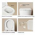 EMKE - EMKE WC Suspendu Sans Bride – Double Chasse 3,5/5 L, Abattant Frein de Chute, Céramique Blanche Brillante - vignette