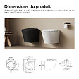 EMKE - EMKE WC Suspendu Sans Bride – Double Chasse 3,5/5 L, Abattant Frein de Chute, Céramique Blanche Brillante - vignette