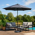 CONCEPT USINE - Parasol gris rond 292 x 292 m led MANAROLA $ - vignette
