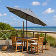 CONCEPT USINE - Parasol  gris droit rond 3 x 3 m CANCUN - vignette