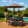 CONCEPT USINE - Parasol marron rond 292 x 292 m led MANAROLA $ - vignette