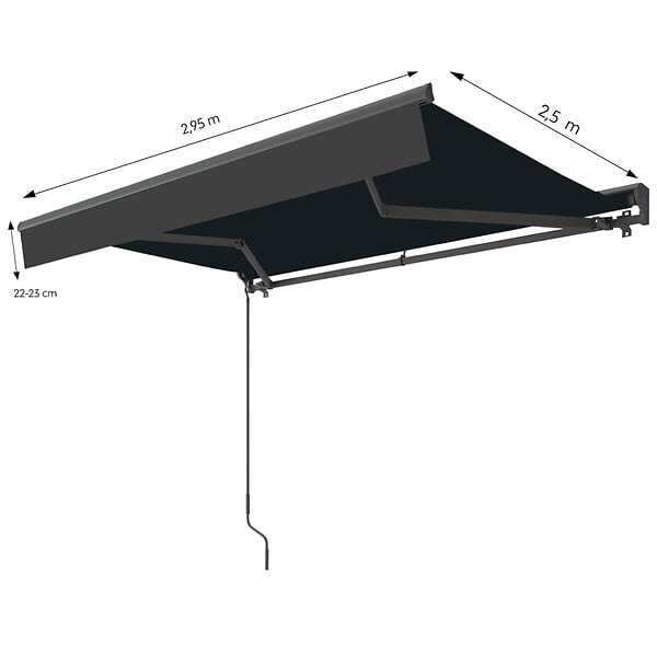 CONCEPT USINE - Store banne motorisé 2,95 x 2,5 m en aluminium avec toile gris LOZIO - large