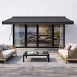 CONCEPT USINE - Store banne manuel 395 x 3 m en aluminium avec toile gris ADRO $ - vignette
