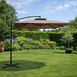 CONCEPT USINE - Parasol marron déporté rond 295 x 295 m CAPRI $ - vignette