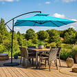 CONCEPT USINE - Parasol  bleu déporté rond 2,95 x 2,95 m CAPRI - vignette
