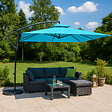 CONCEPT USINE - Parasol  bleu déporté rond 2,95 x 2,95 m CAPRI - vignette