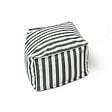 CONCEPT USINE - Pouf exterieur rayé vert déperlant 55x65x35 cm POSITANO - vignette