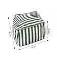 CONCEPT USINE - Pouf exterieur rayé vert déperlant 55x65x35 cm POSITANO - vignette