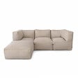 CONCEPT USINE - Salon de jardin modulable 4 places beige en tissu déperlant PRAIANO - vignette