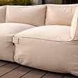 CONCEPT USINE - Salon de jardin modulable 4 places beige en tissu déperlant PRAIANO - vignette