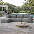 CONCEPT USINE - Salon de jardin modulable 4 places gris en tissu déperlant PRAIANO - vignette