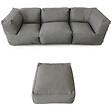 CONCEPT USINE - Salon de jardin modulable 4 places gris en tissu déperlant PRAIANO - vignette