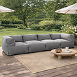 CONCEPT USINE - Salon de jardin modulable 4 places gris en tissu déperlant PRAIANO - vignette
