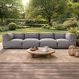 CONCEPT USINE - Salon de jardin modulable 4 places gris en tissu déperlant PRAIANO - vignette