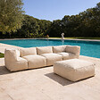 CONCEPT USINE - Salon de jardin modulable 5 places beige en tissu déperlant PRAIANO - vignette