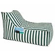 CONCEPT USINE - Pouf exterieur rayé vert en tissu déperlant 100x65x65 cm POSITANO - vignette