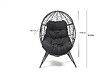 CONCEPT USINE - Fauteuil œuf sur pied en résine noir effet rotin JANE $ - vignette