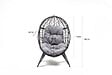 CONCEPT USINE - Fauteuil œuf sur pied en résine gris effet rotin JANE - vignette