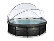 EXIT TOYS - Piscine tubulaire Black Leather ronde 4,88 x 1,22 m avec dôme - Exit Toys - vignette