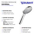 DURAVIT - Pommeau de douche Universal 11 cm 3 jets chromé blanc - vignette